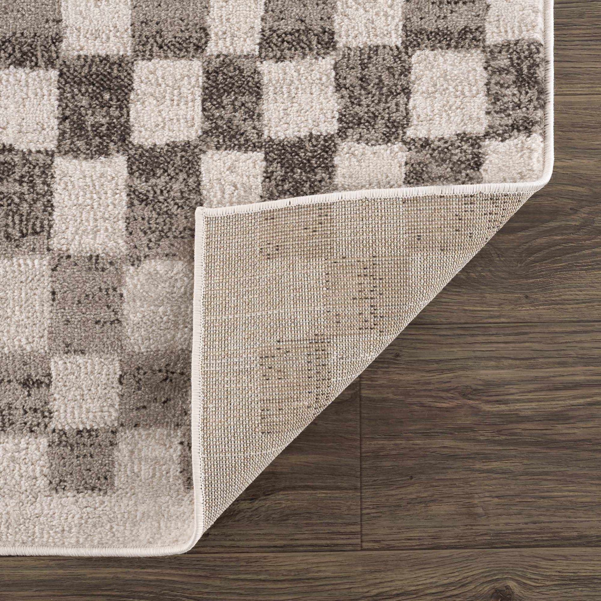 Benjy Beige Checkered Area Rug from PriceLows™
