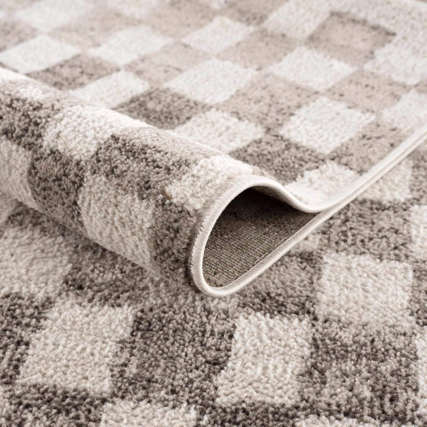 Benjy Beige Checkered Area Rug from PriceLows™