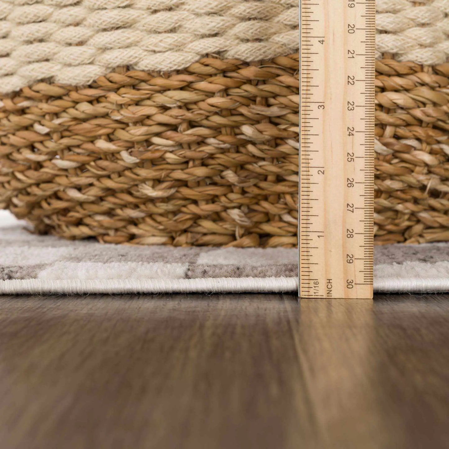 Benjy Beige Checkered Area Rug from PriceLows™
