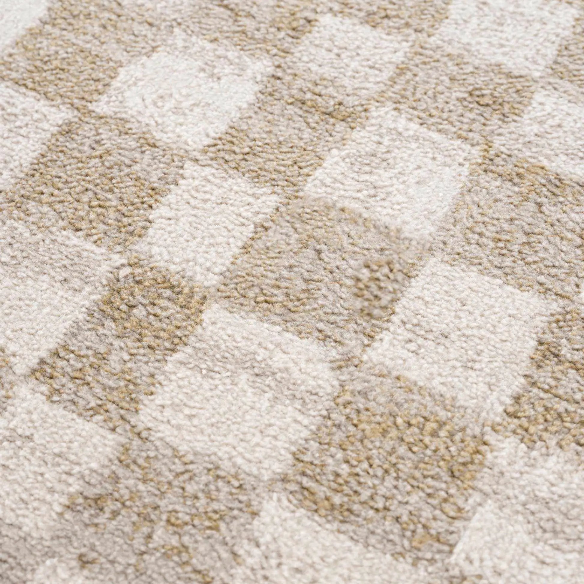 Benjy Cream & Gold Checkered Area Rug from PriceLows™