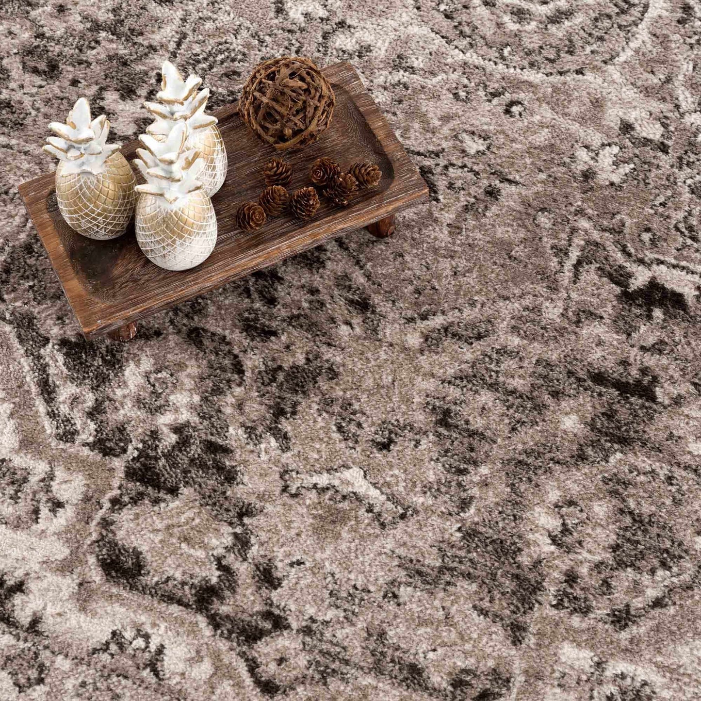 Albie Charcoal & Beige Area Rug from PriceLows™
