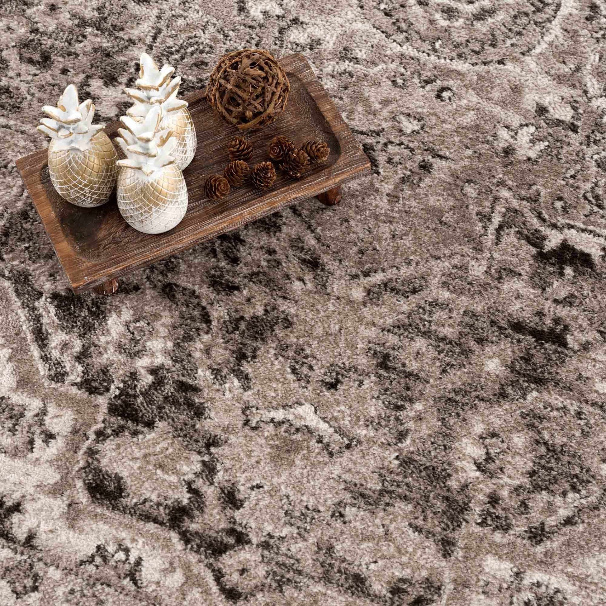 Albie Charcoal & Beige Area Rug from PriceLows™