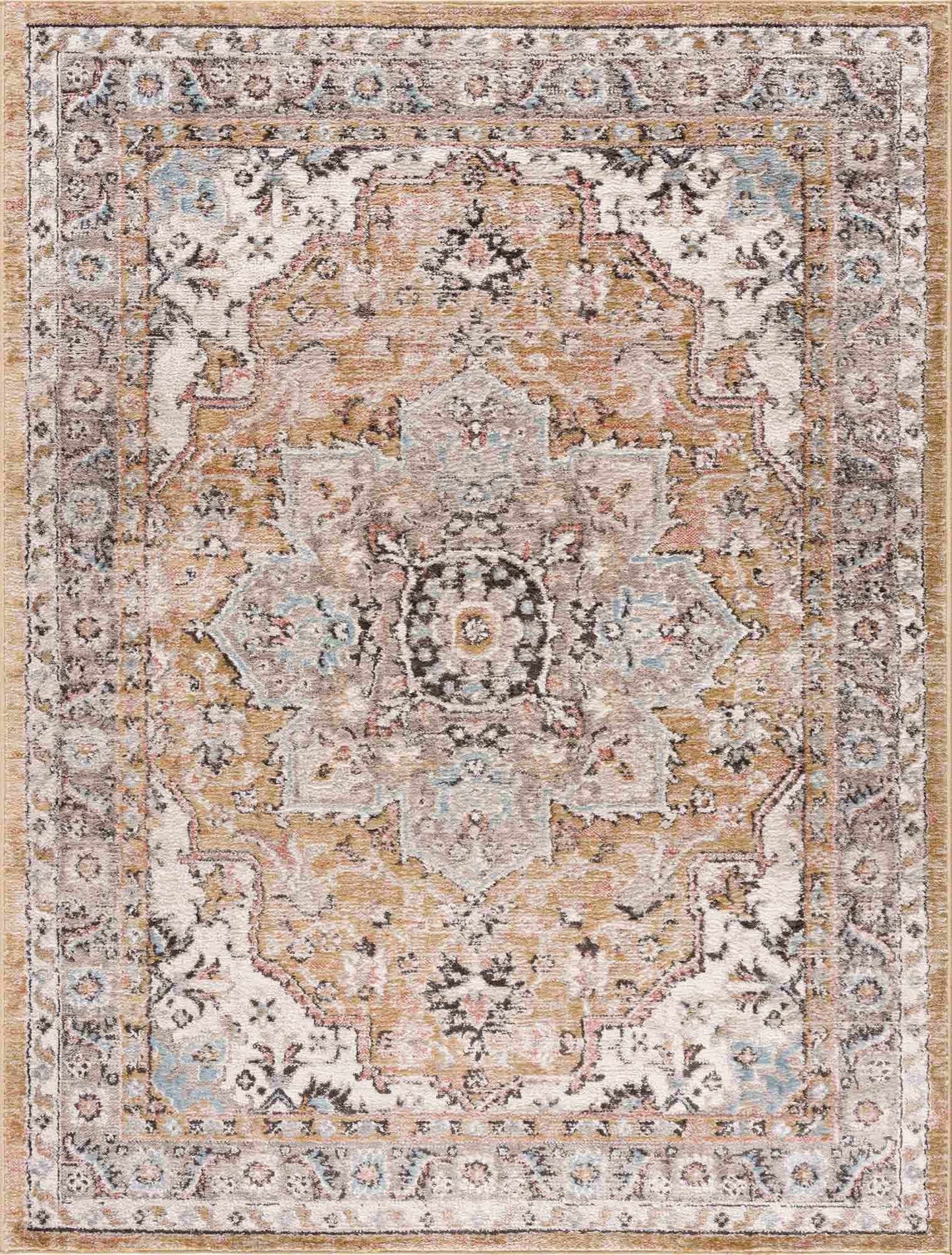 Albie Gold & Beige Area Rug from PriceLows™