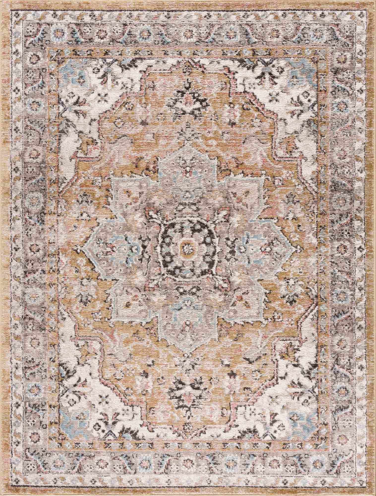 Albie Gold & Beige Area Rug from PriceLows™