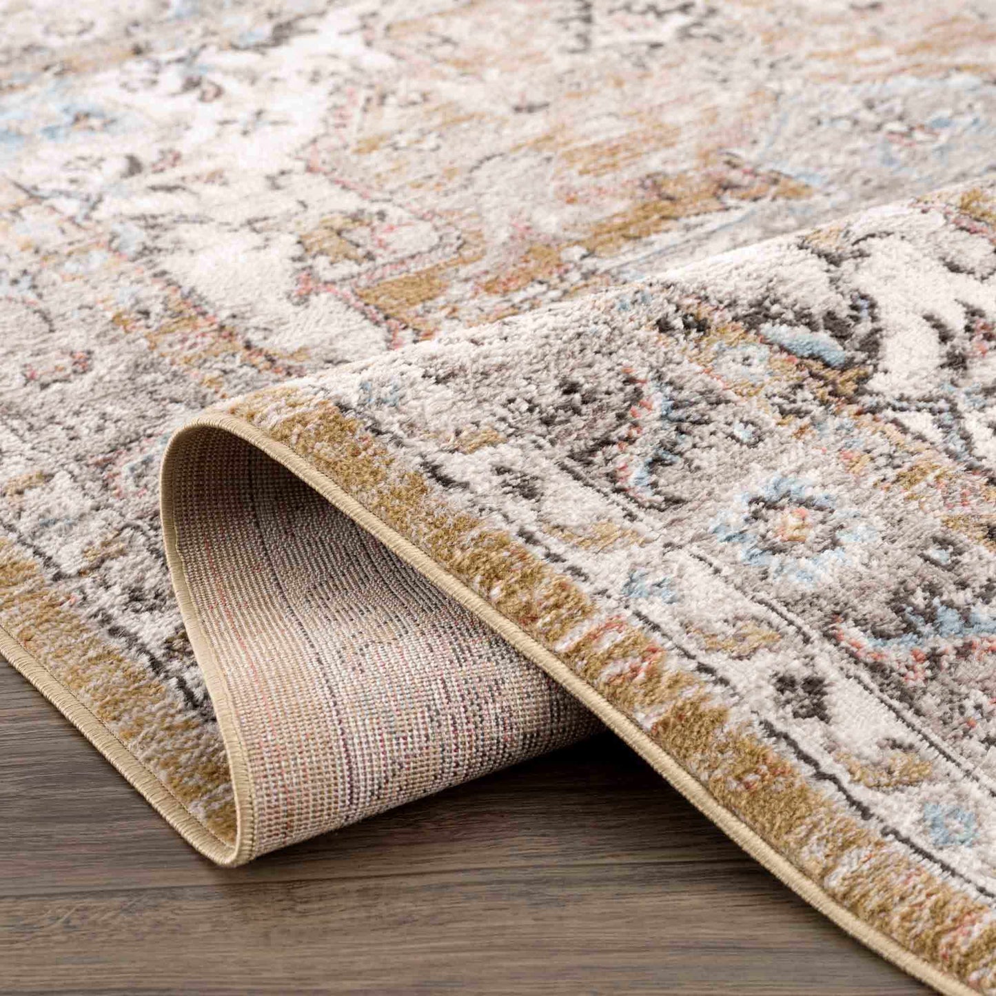 Albie Gold & Beige Area Rug from PriceLows™
