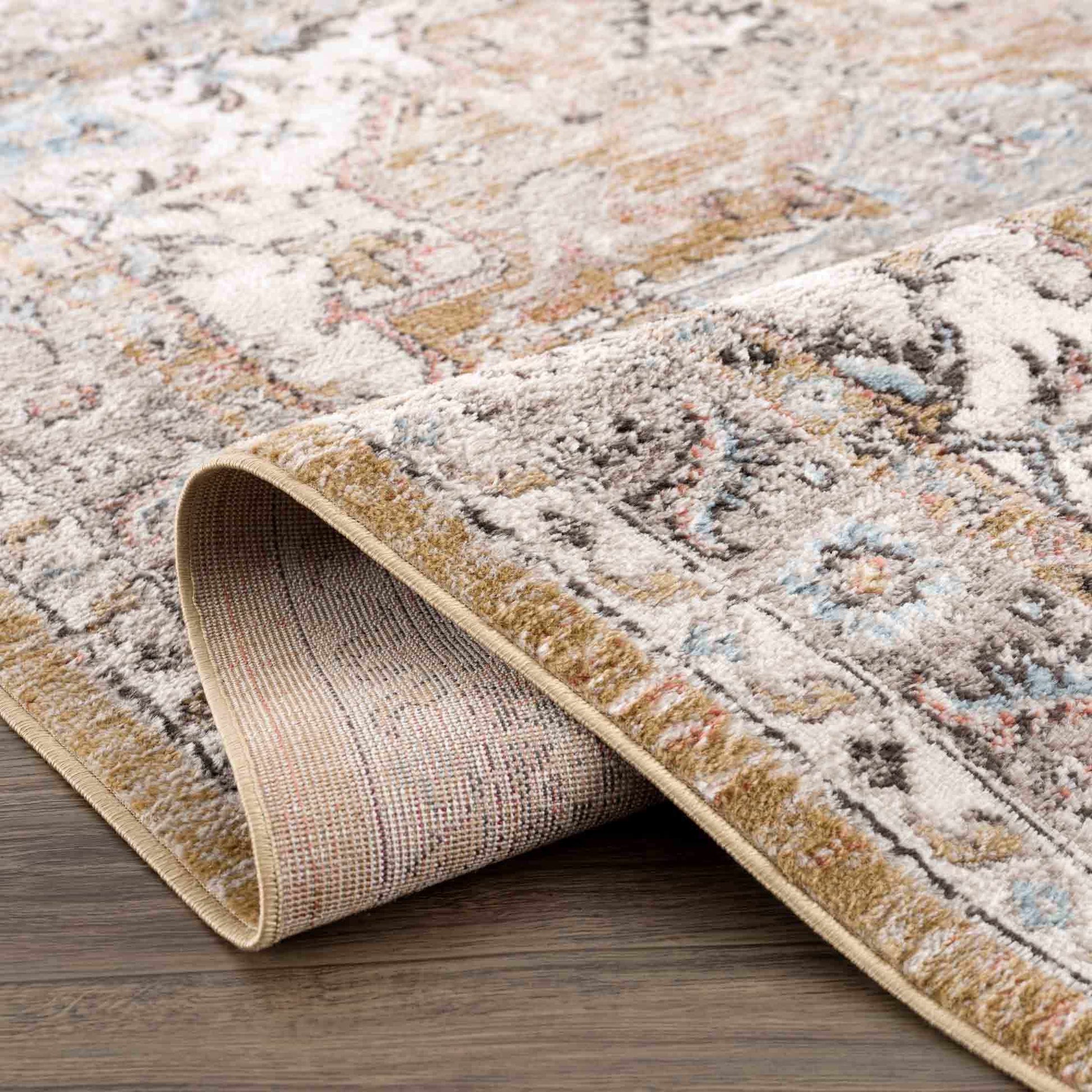 Albie Gold & Beige Area Rug from PriceLows™