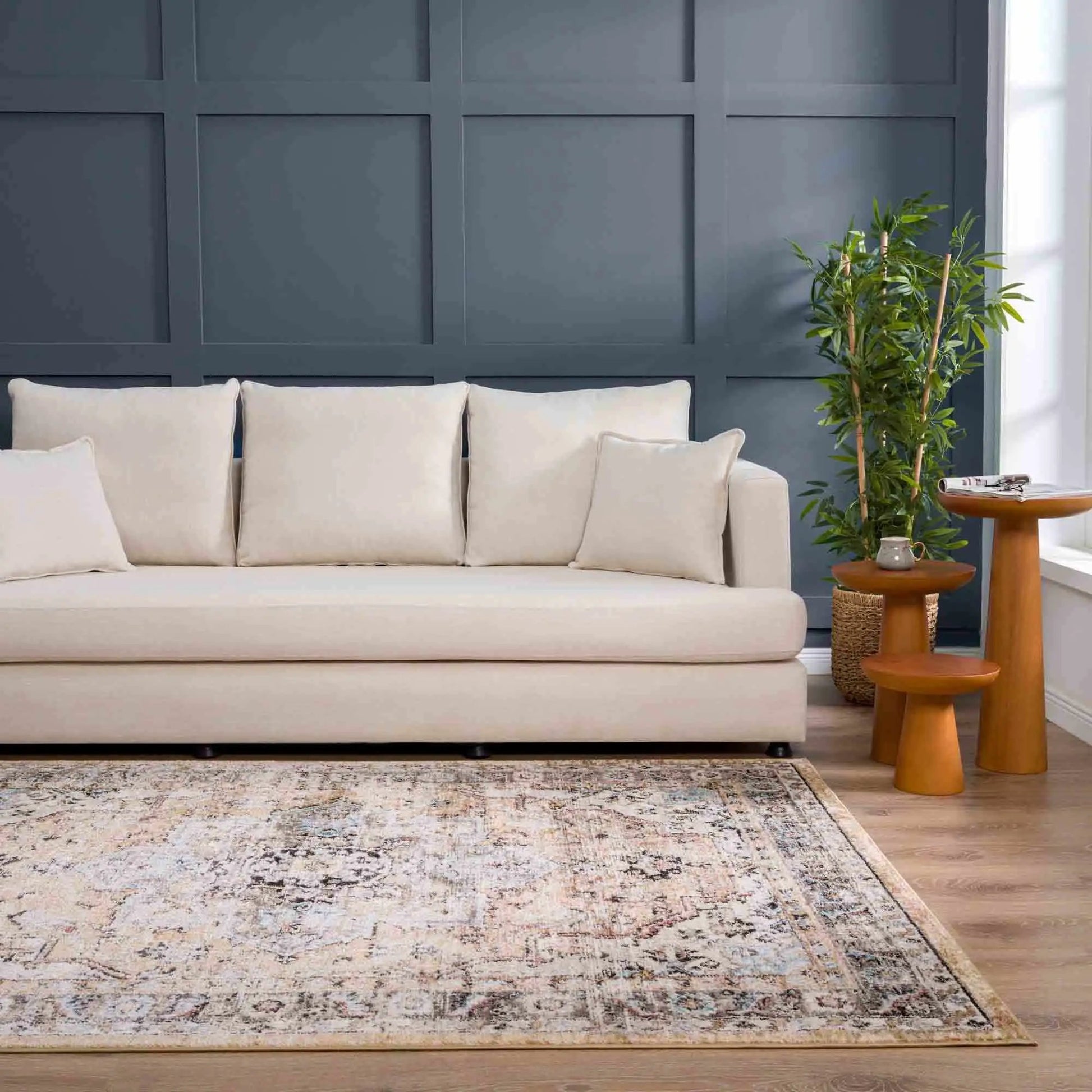 Albie Gold & Beige Area Rug from PriceLows™