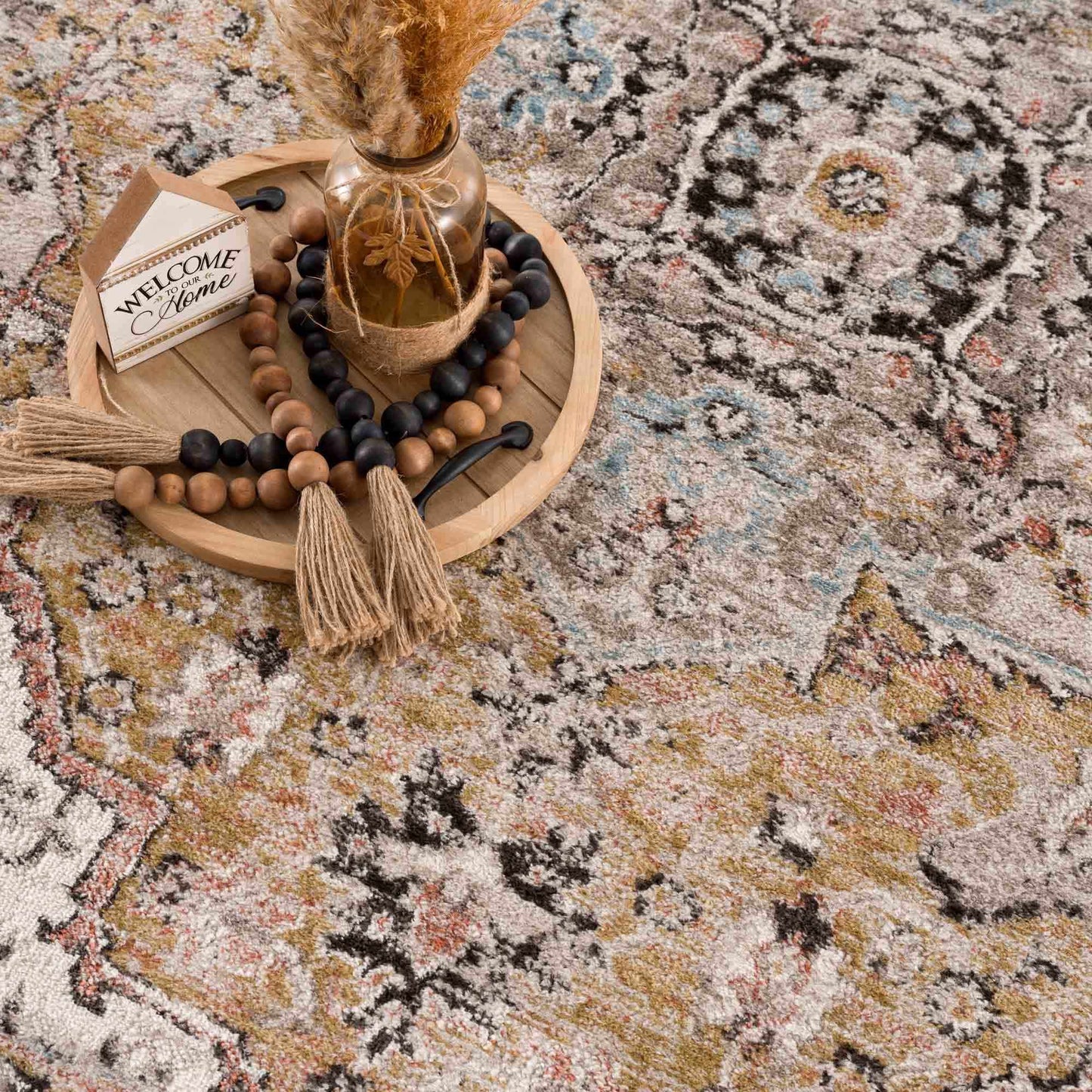 Albie Gold & Beige Area Rug from PriceLows™