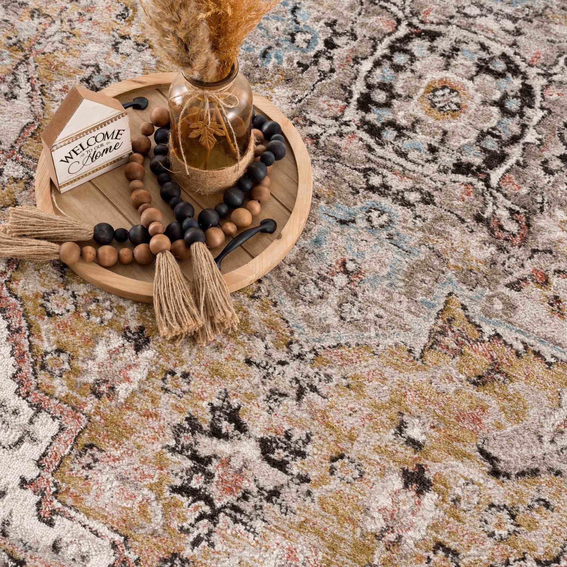 Albie Gold & Beige Area Rug from PriceLows™