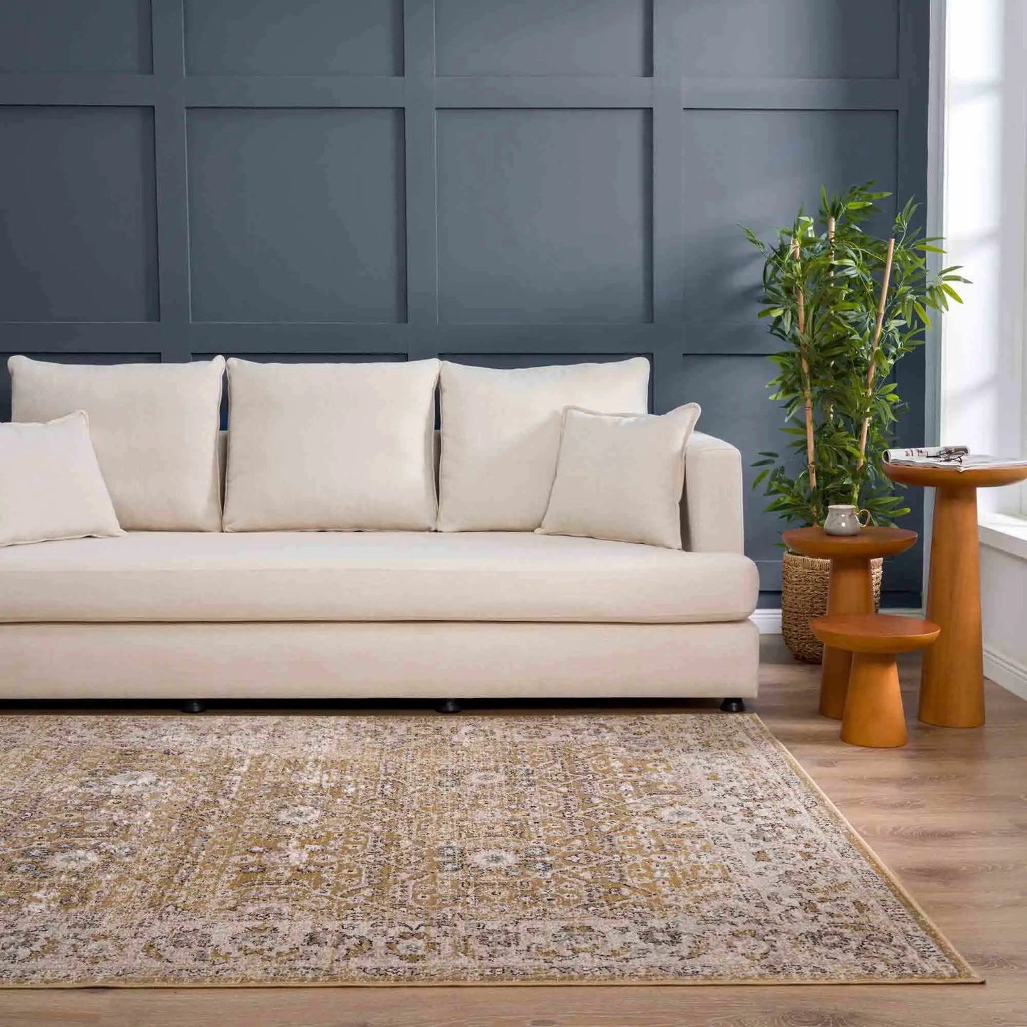 Anana Gold & Beige Area Rug from PriceLows™