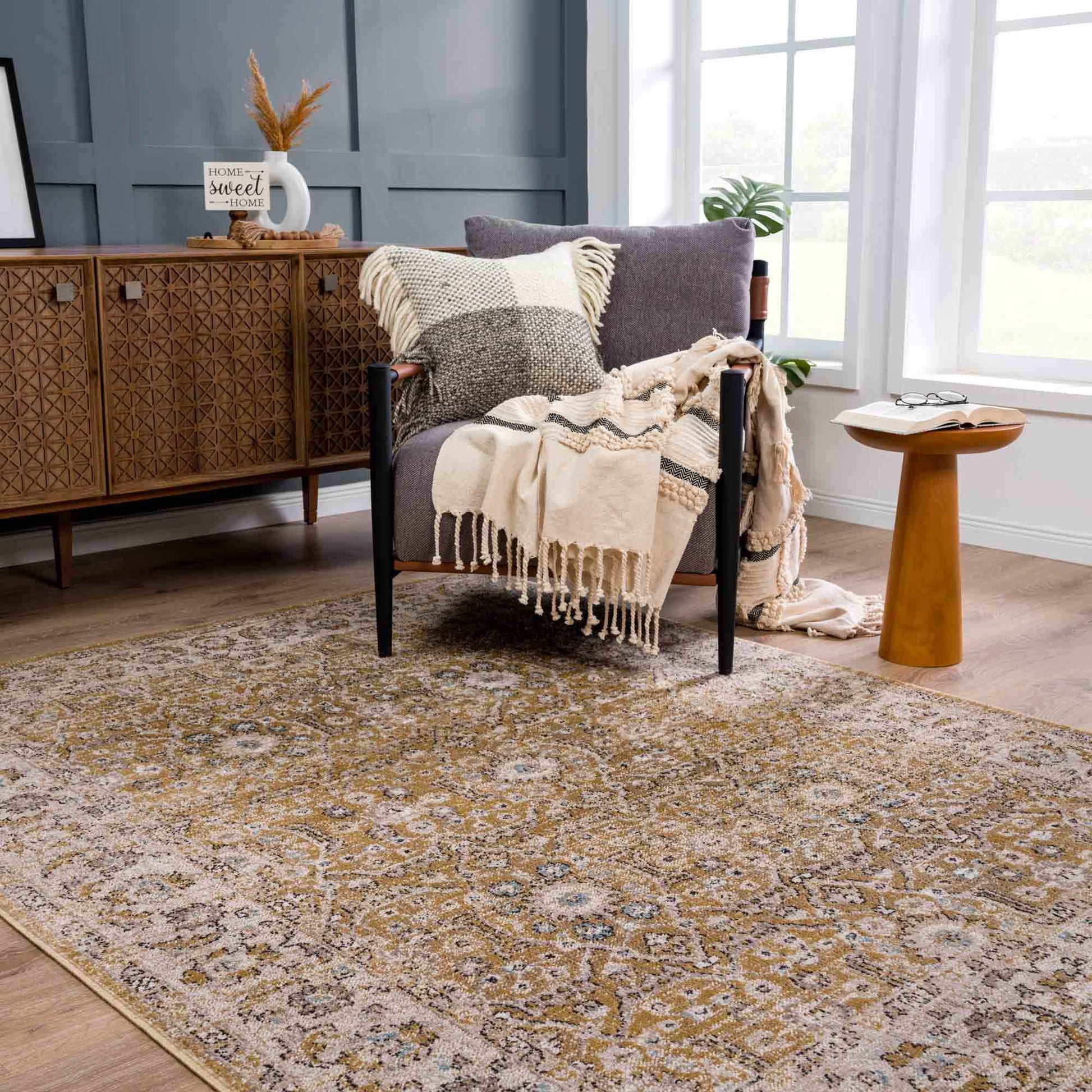 Anana Gold & Beige Area Rug from PriceLows™