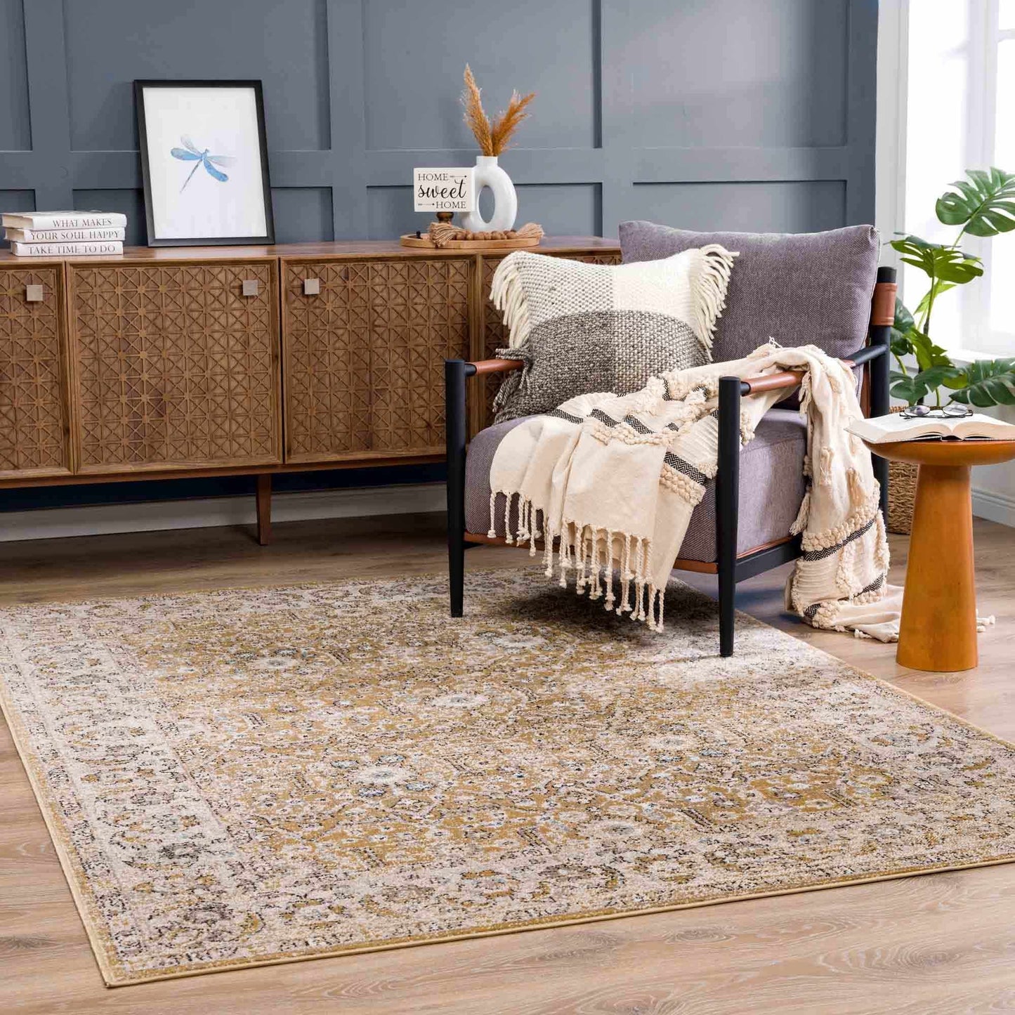 Anana Gold & Beige Area Rug from PriceLows™