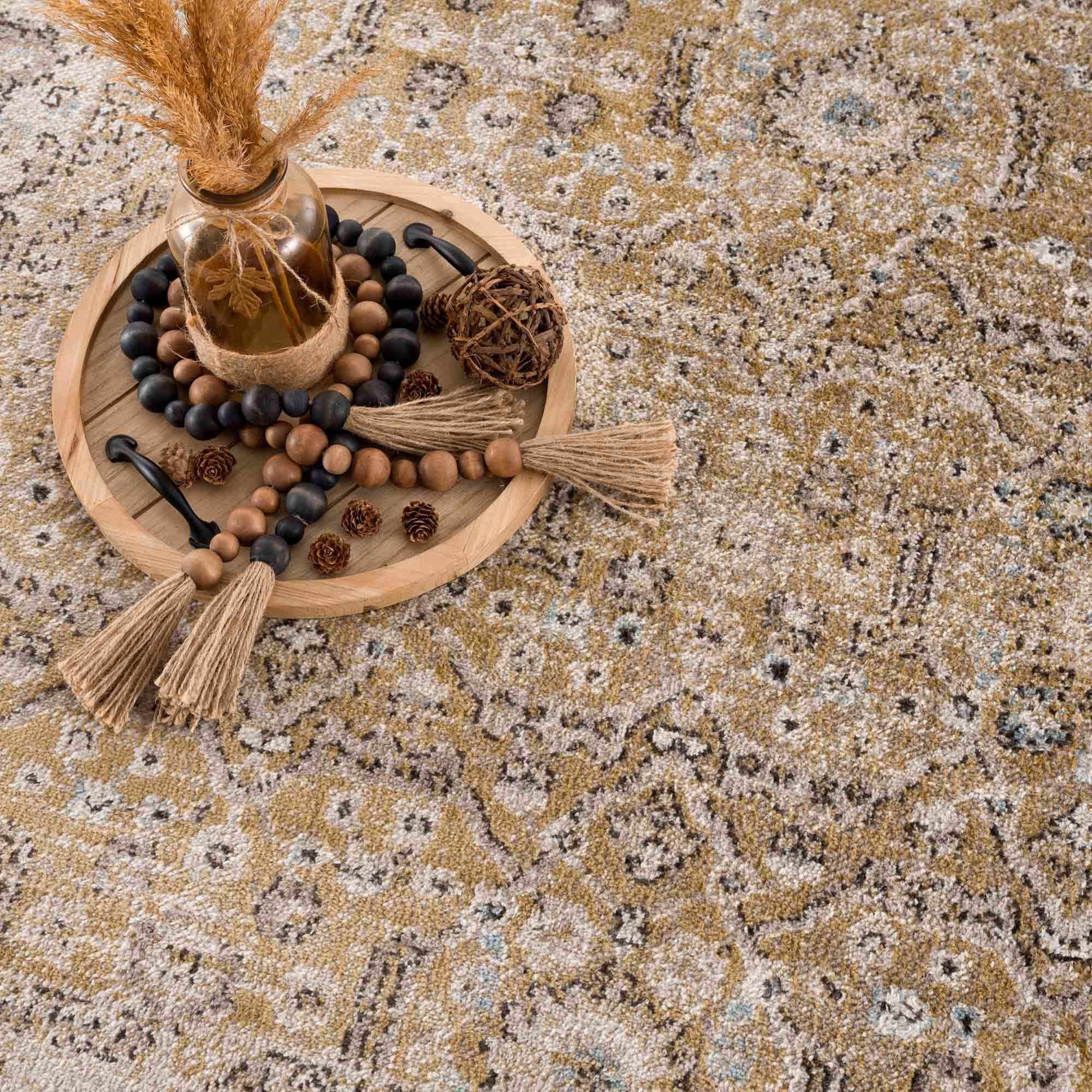 Anana Gold & Beige Area Rug from PriceLows™