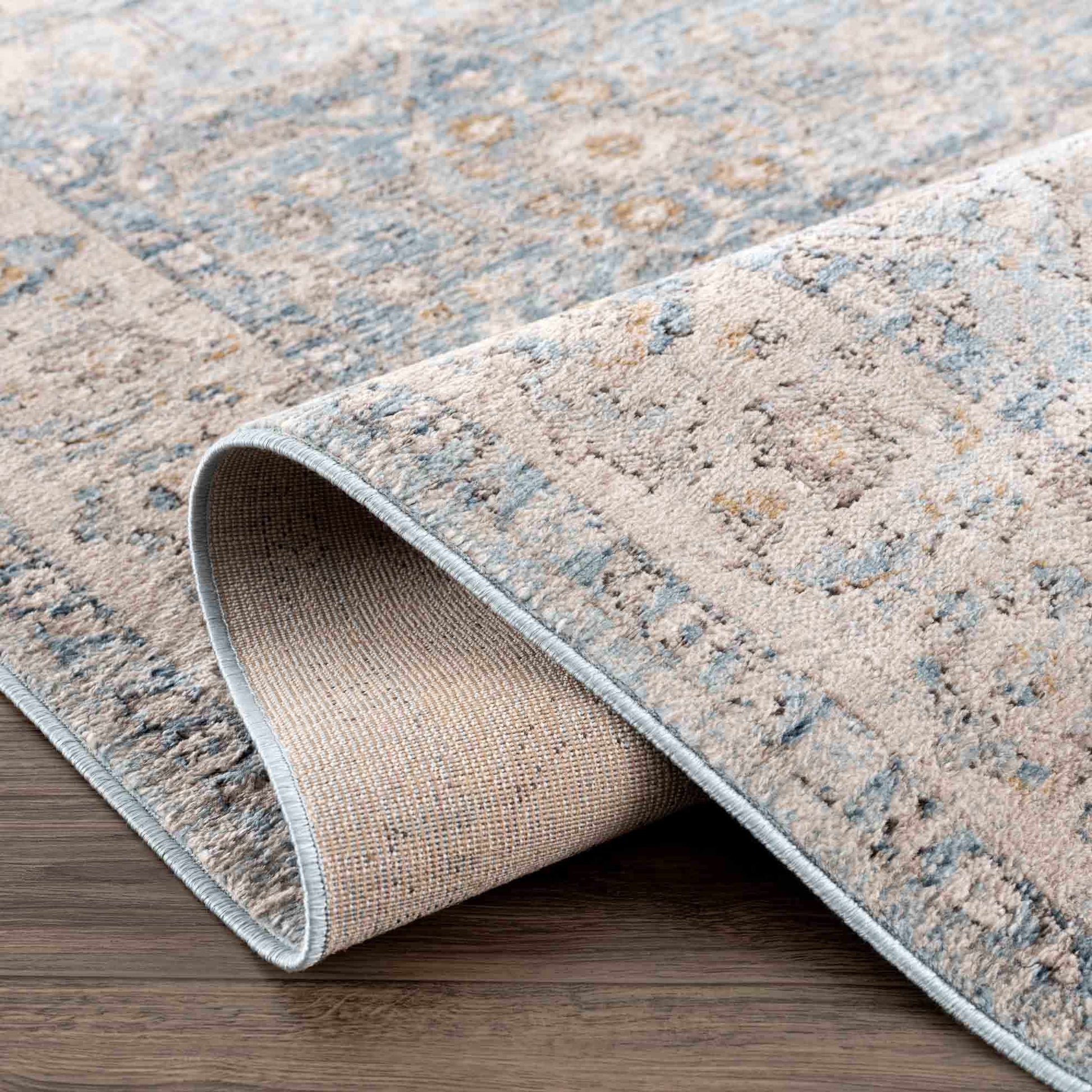 Anana Silver Blue & Beige Area Rug from PriceLows™