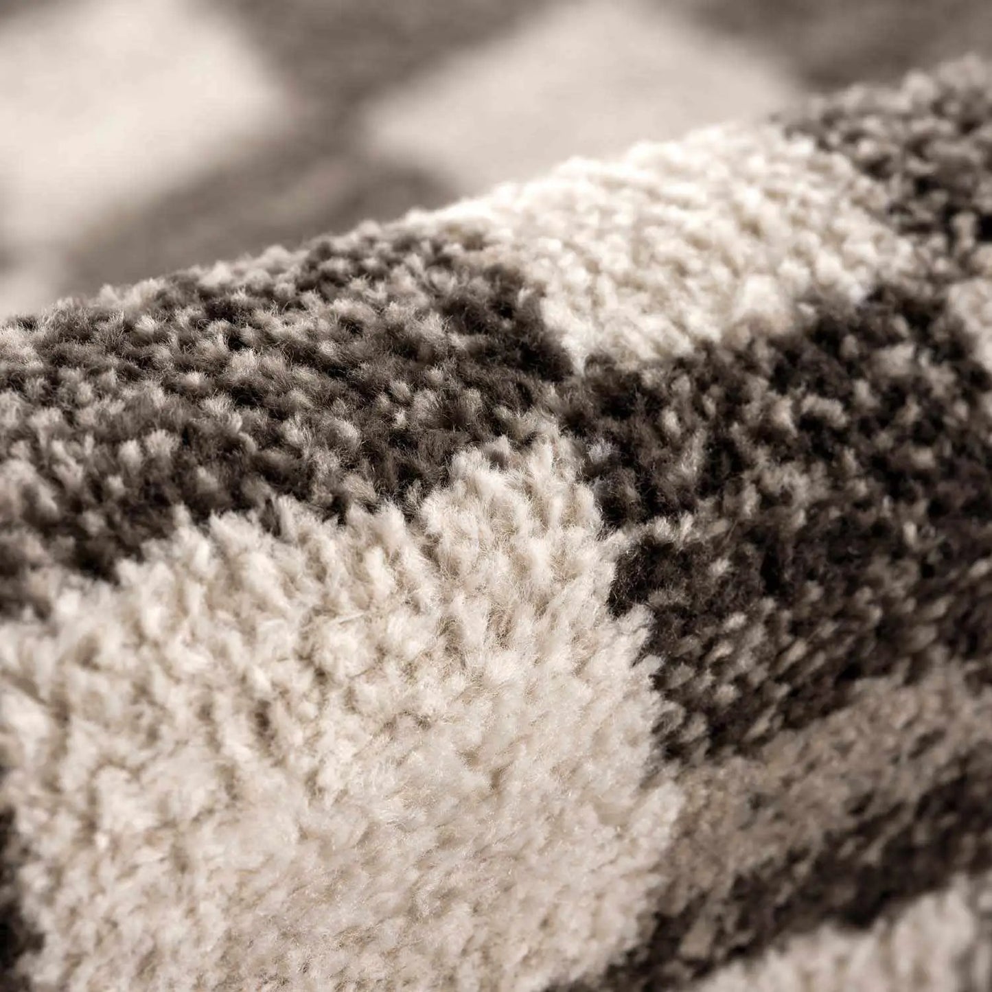 Benjy Cream & Charcoal Checkered Area Rug from PriceLows™