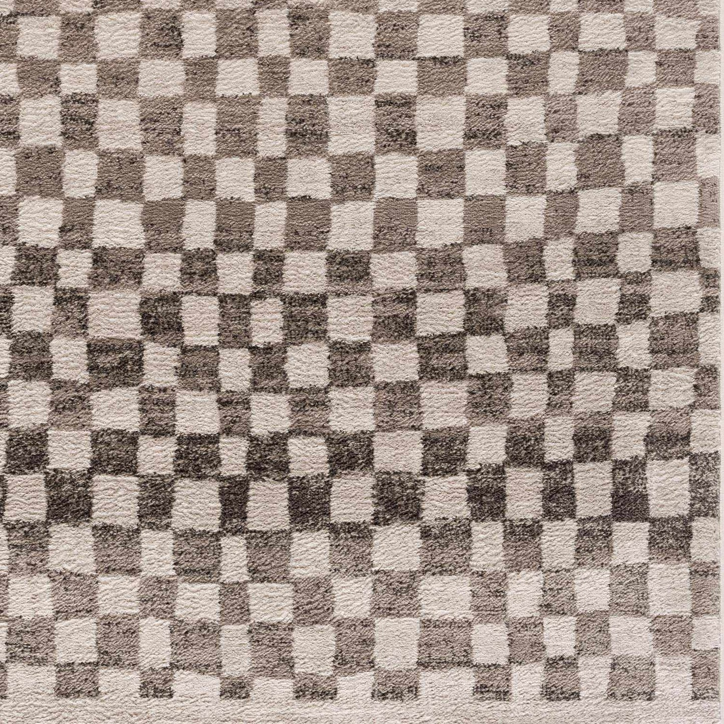 Benjy Cream & Charcoal Checkered Area Rug from PriceLows™