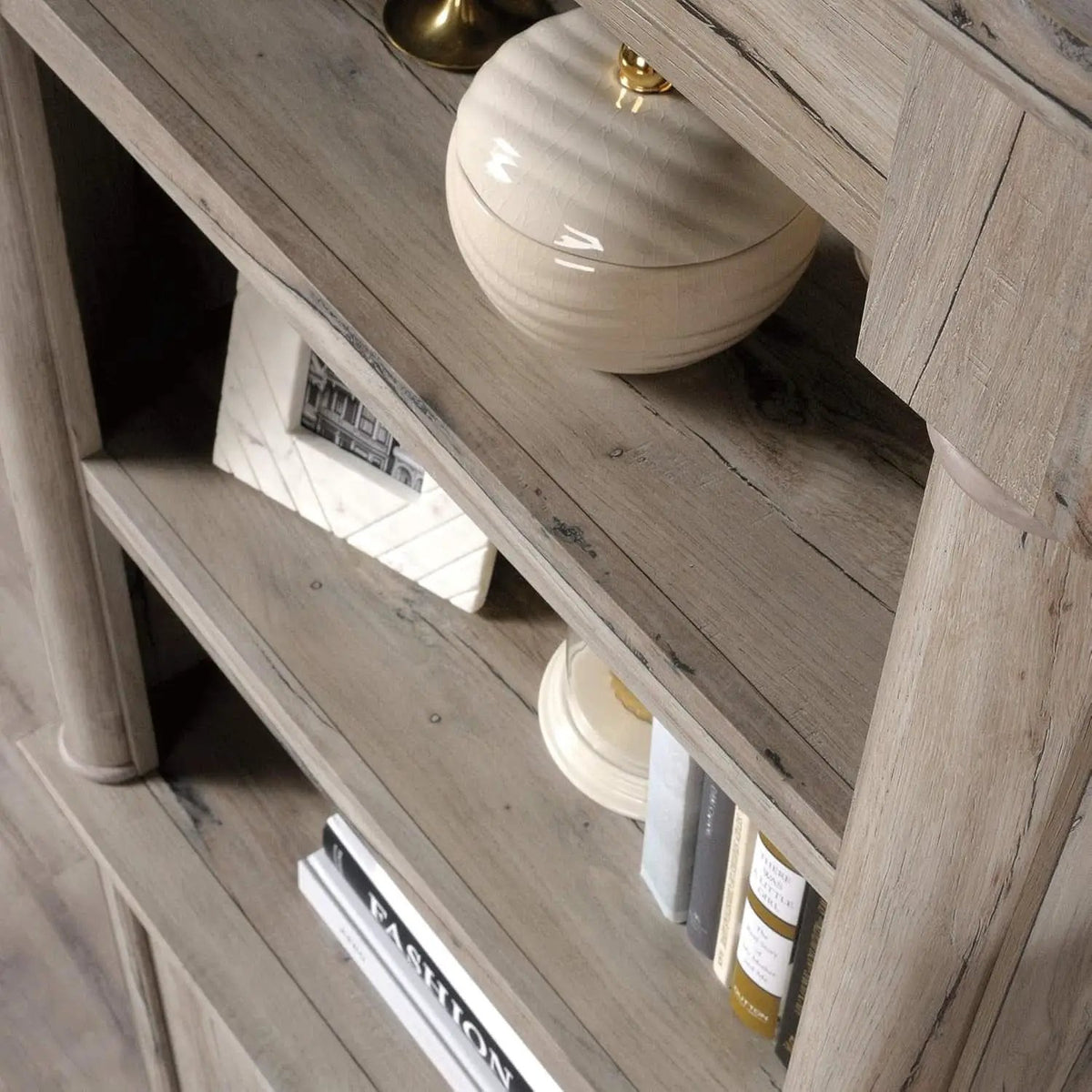 Palladia Library With Doors Bookcase Split Oak 71H from PriceLows™