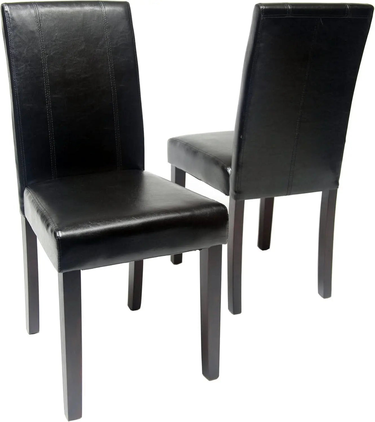 Parson Chair Leatherette Padded Black Urban Set Of 2 from PriceLows™