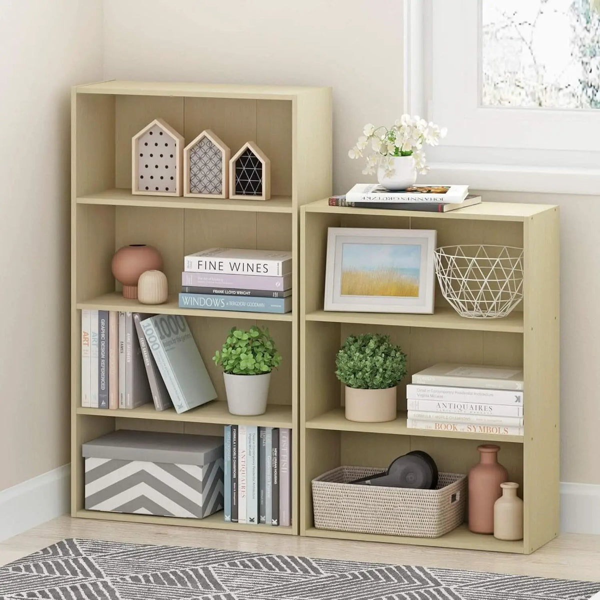 Pasir 3-Tier Open Shelf Bookcase Maple 22.7W X 9.7D X 31.5H from PriceLows™