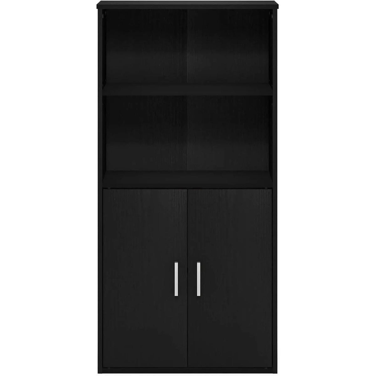 Pasir 4 Tier Storage Bookcase Black Oak Adjustable Shelves from PriceLows™