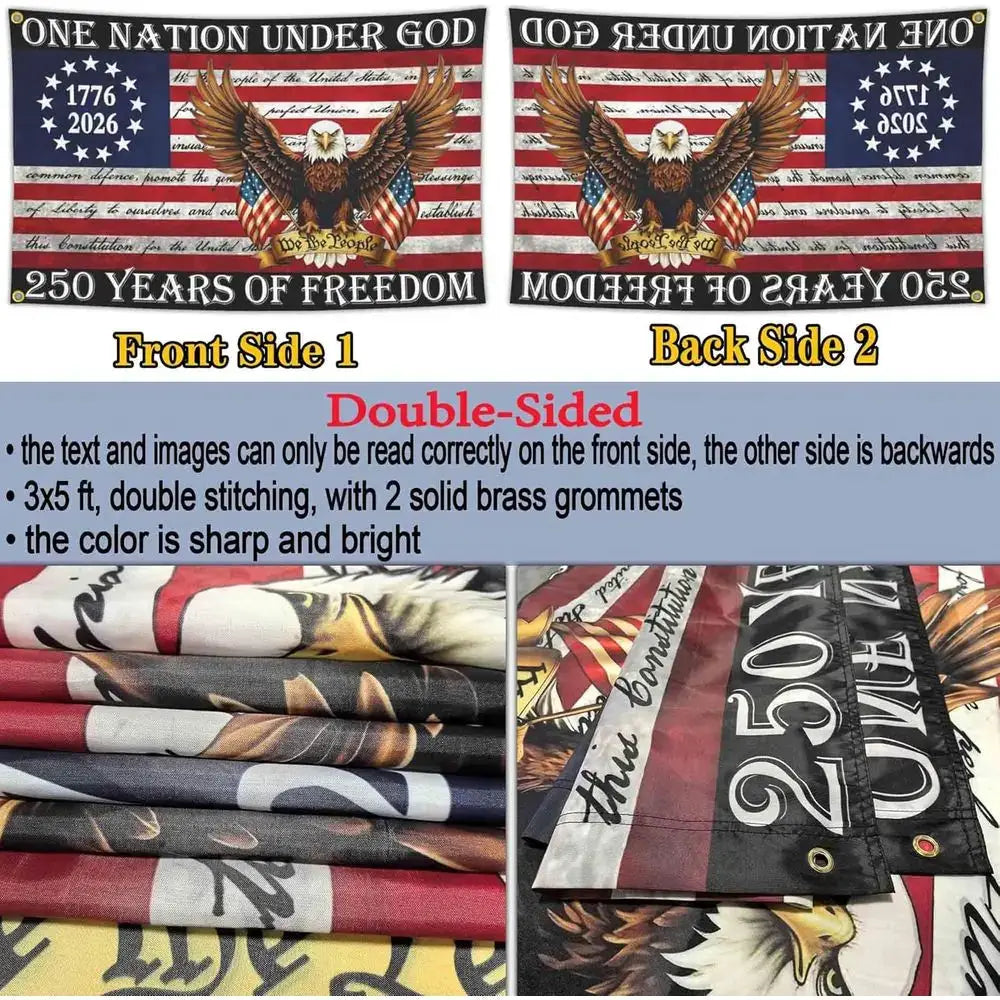250th Anniversary USA 3x5 Outdoor Patriotic 4th of July Yard Flags & Banners from PriceLows™