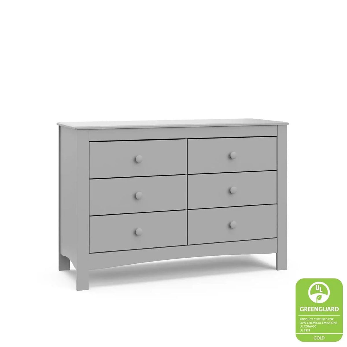 Pebble Gray 6 Drawer Double Dresser For Nursery And Kids from PriceLows™