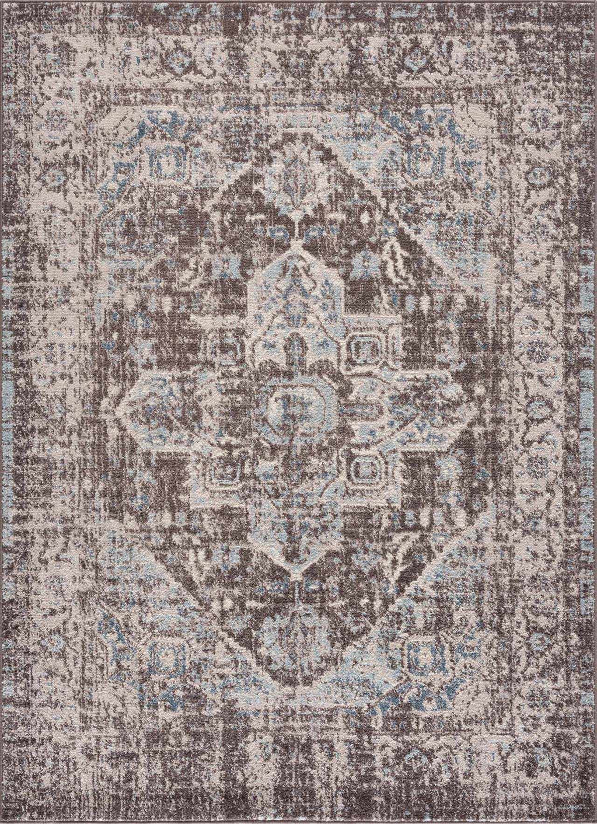 Peeta Dark Brown Medallion Area Rug from PriceLows™