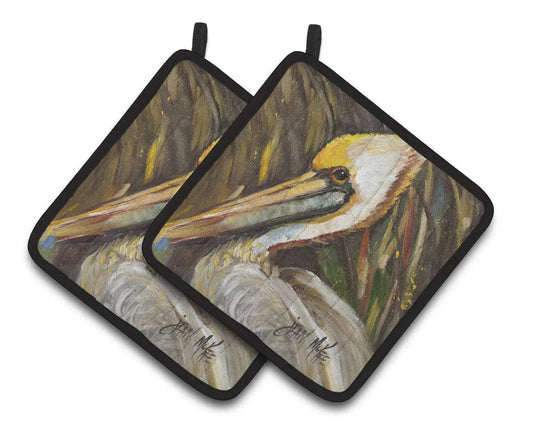 Pot Holder Set of 2 | Heat Resistant Quilted Hot Pads | 7.5 x 7.5 Inch | Pelican lookin East