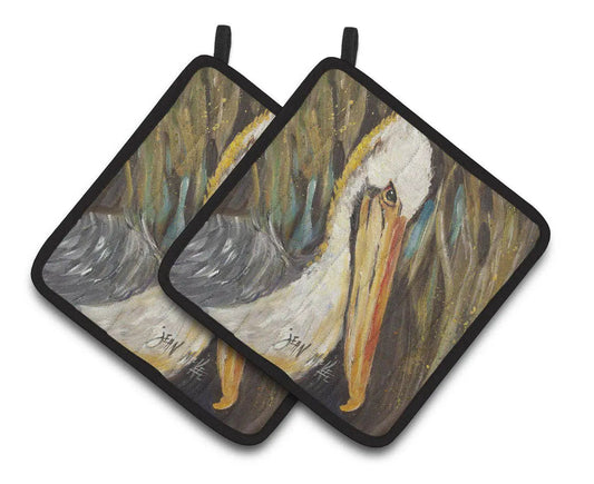 Pot Holder Set of 2 | Heat Resistant Quilted Hot Pads | 7.5 x 7.5 Inch | Pelican lookin West