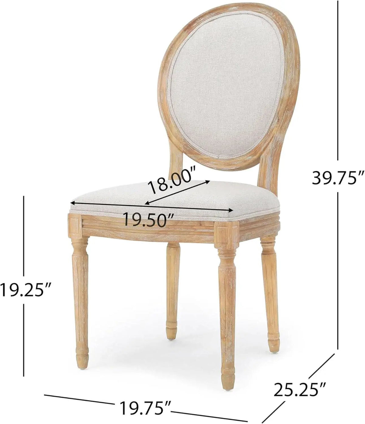 Phinnaeus Beige Polyester Fabric Dining Chairs Set Of 2 from PriceLows™