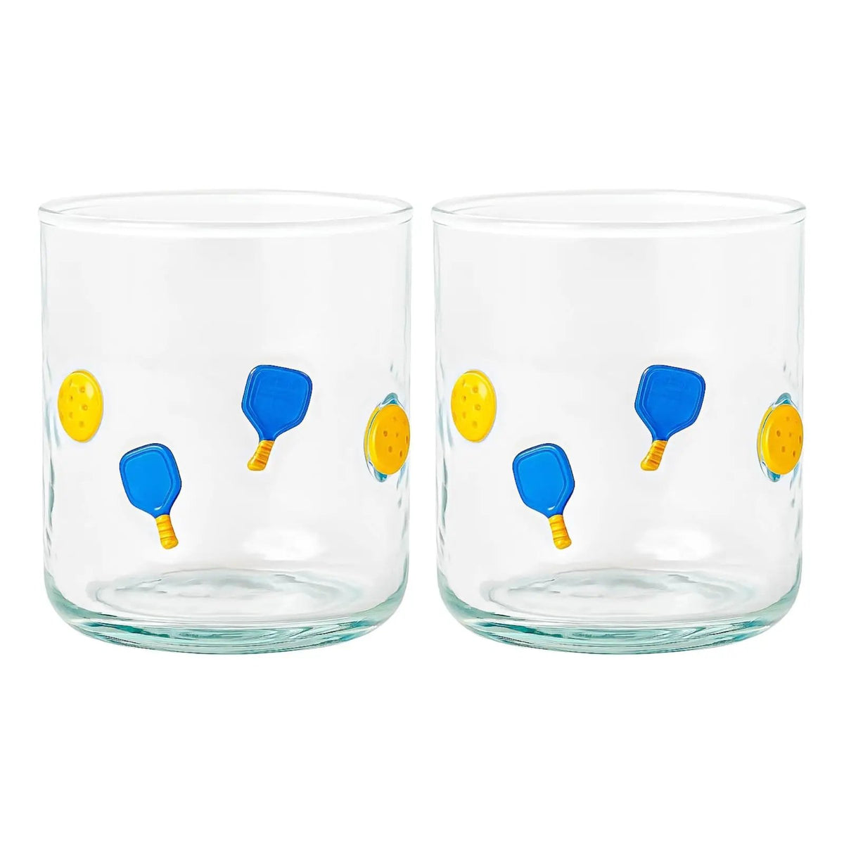 Khen Set of 2 Pickleball Paddle Icon Juice Glass Athletic Sports Cup 14.8oz from PriceLows™