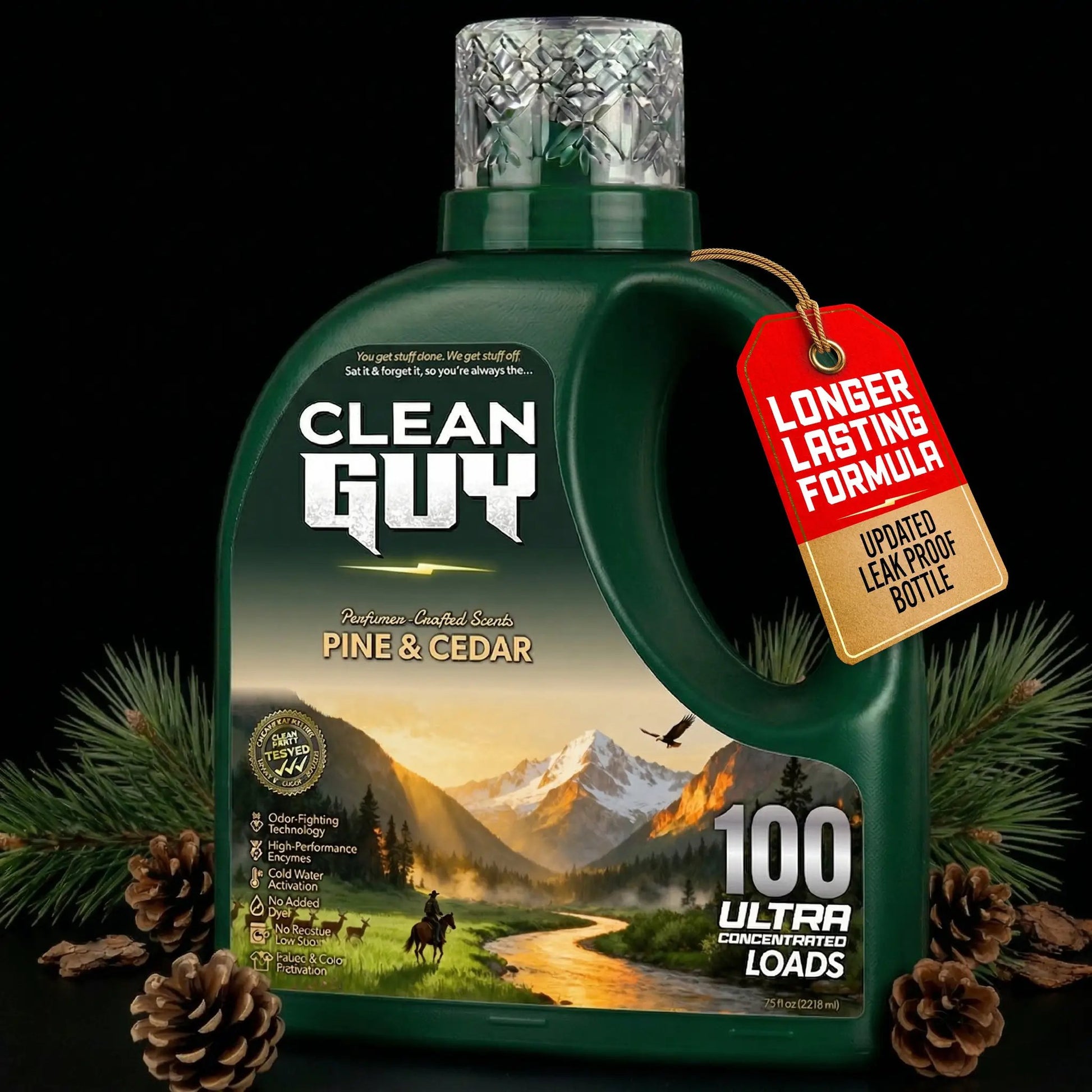 Heavy Duty Premium Laundry Detergent (100 Loads) - PINE & CEDAR from PriceLows™