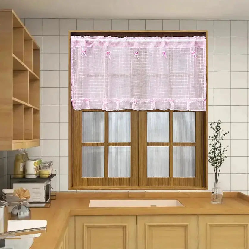 Pink Cafe Curtains | Light Filtering Sheer | PriceLows™