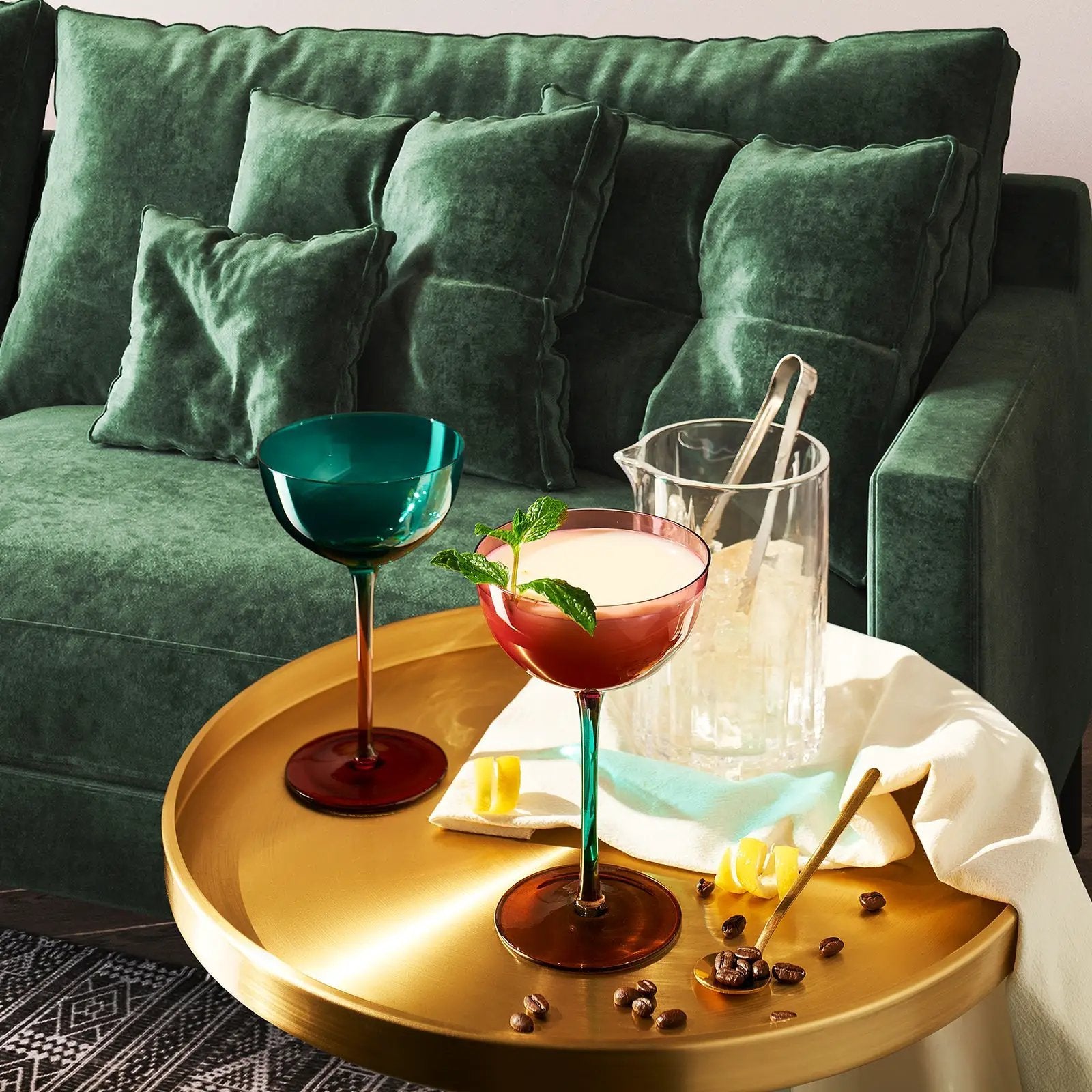 Venice Two-Toned Champagne Coupe, Cocktail Glassware, Set of 2 from PriceLows™