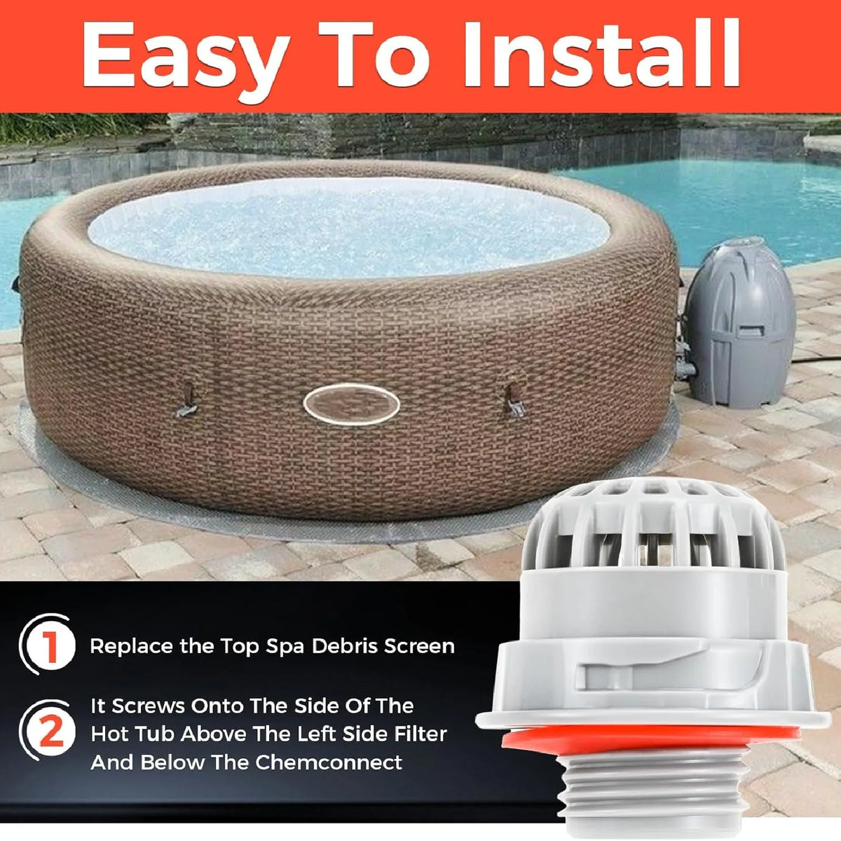 2PCS P00260 Chemical Chlorine Dispenser Accessory for SaluSpa Pool Hot Tubs Top Debris Screen Strainer Bestway Coleman Lay-Z-Spa from PriceLows™