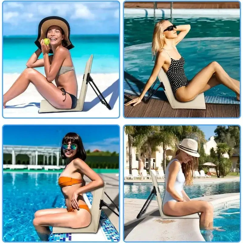 Portable Foldable Chair | Back Support | Aluminum Frame | Size 37x39x42cm from PriceLows™