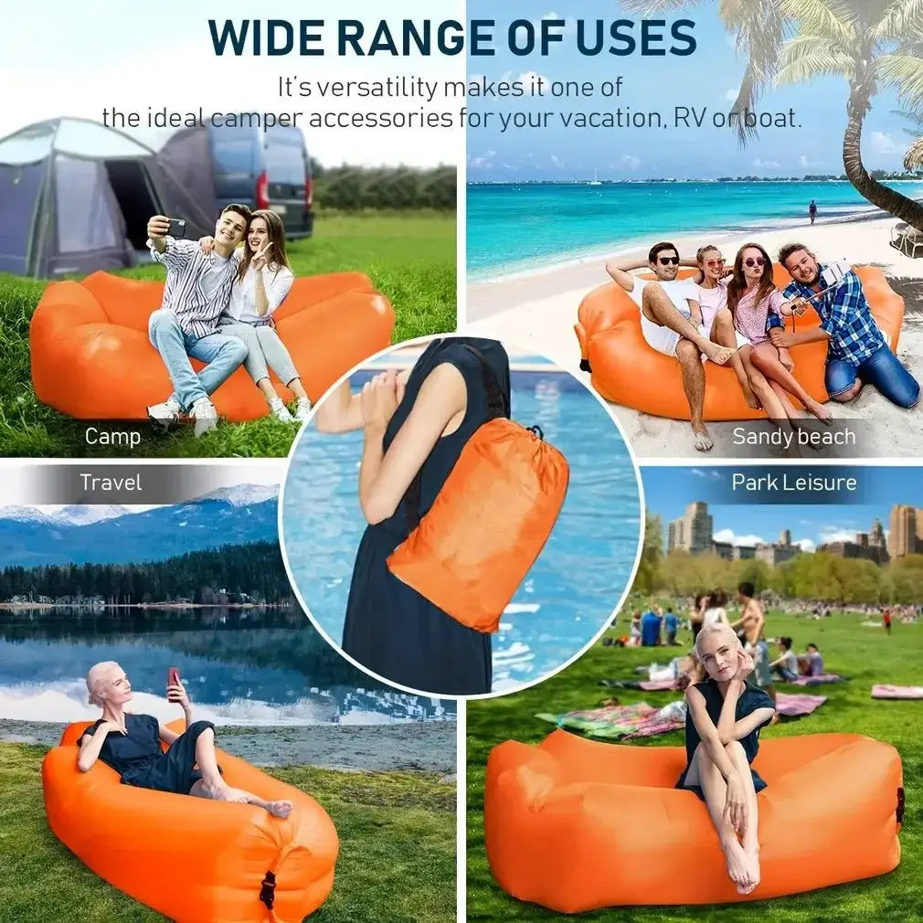 Portable Inflatable Lounger Lazy Inflatable Sofa Folding Outdoor Couch Camping Air Sofa Outdoor Furniture from PriceLows™