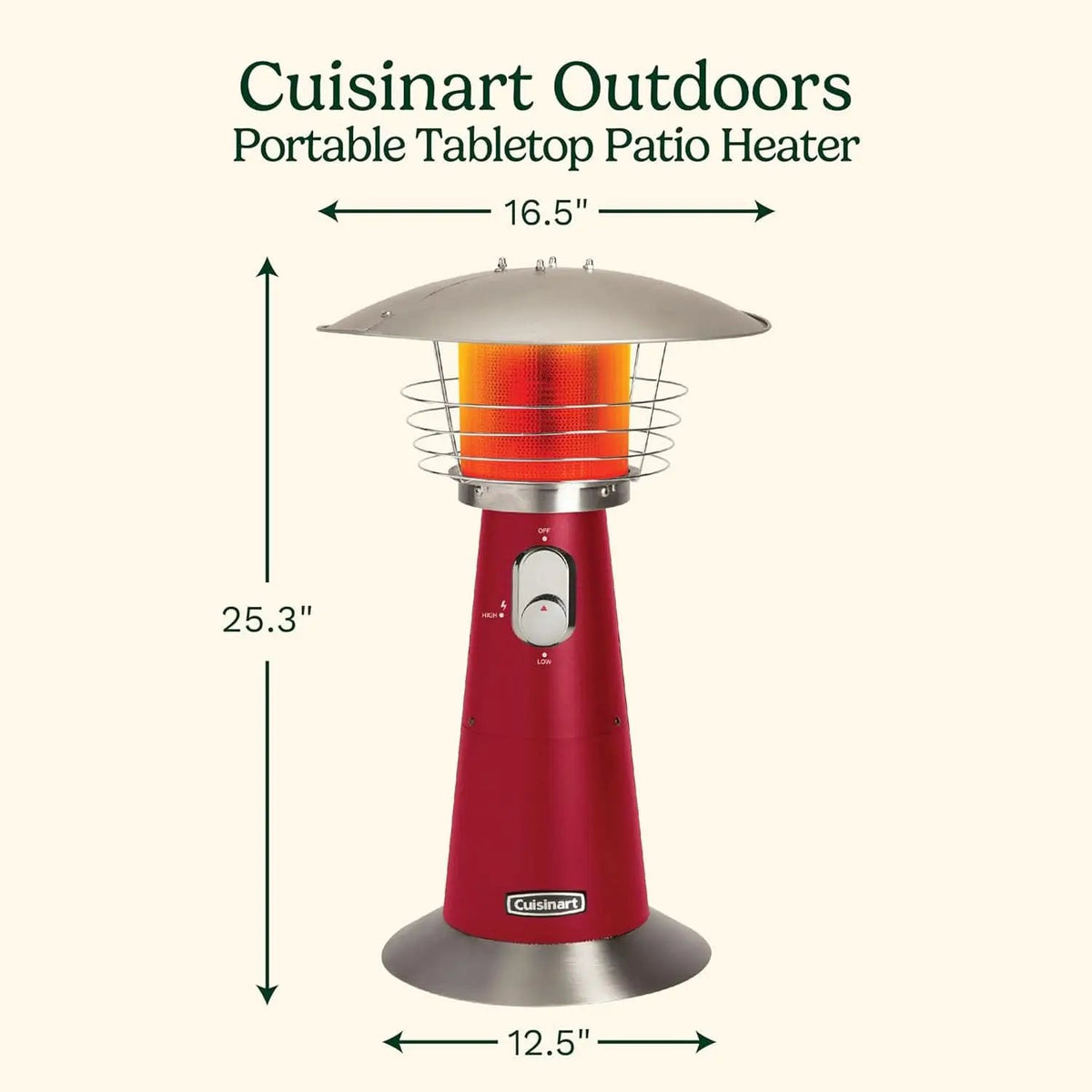 Portable Tabletop Patio Heater 11000 BTU Red Outdoor from PriceLows™