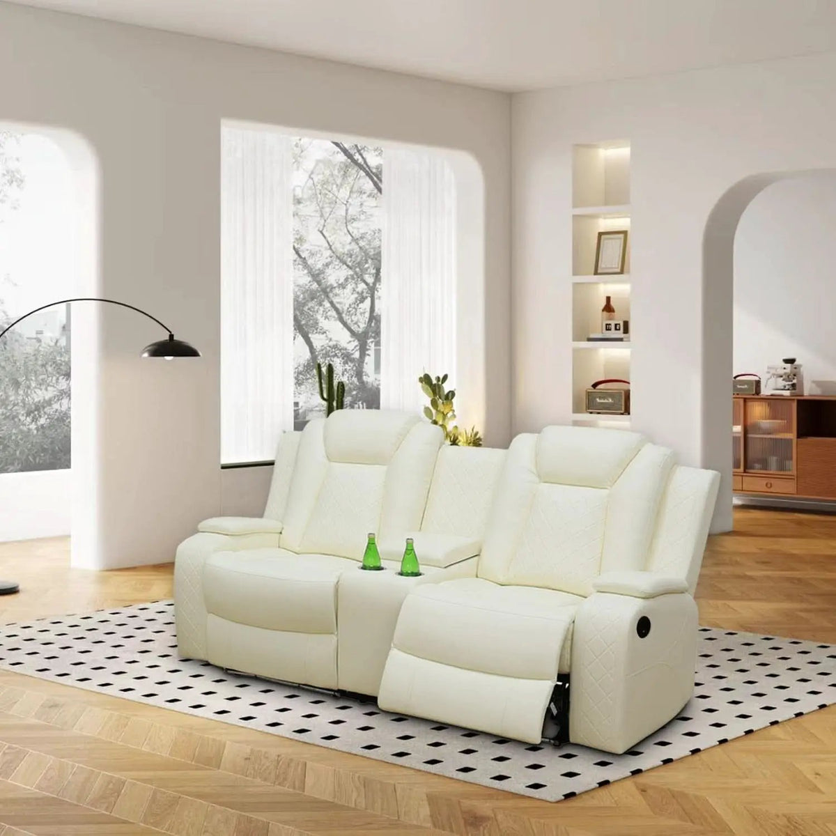 Power Reclining Sofa Set White Living Room Furniture from PriceLows™