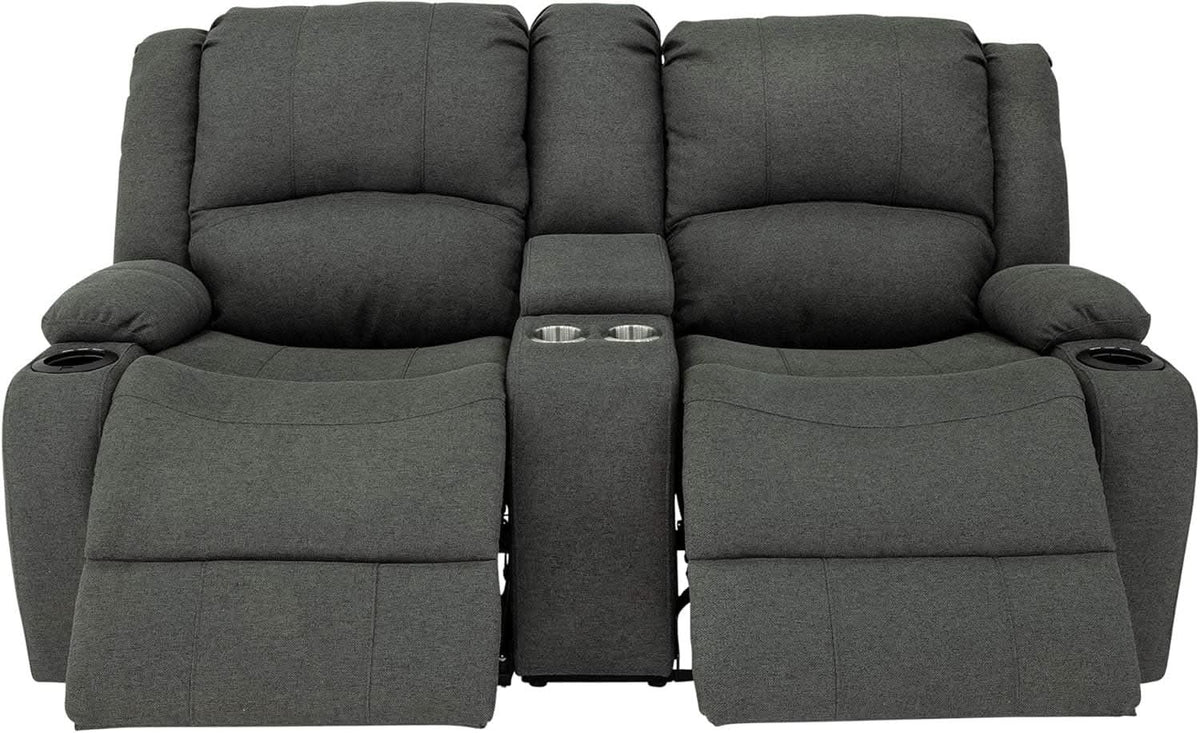 Powered Double Wall Hugger Recliner Sofa 67in Fossil Cloth from PriceLows™