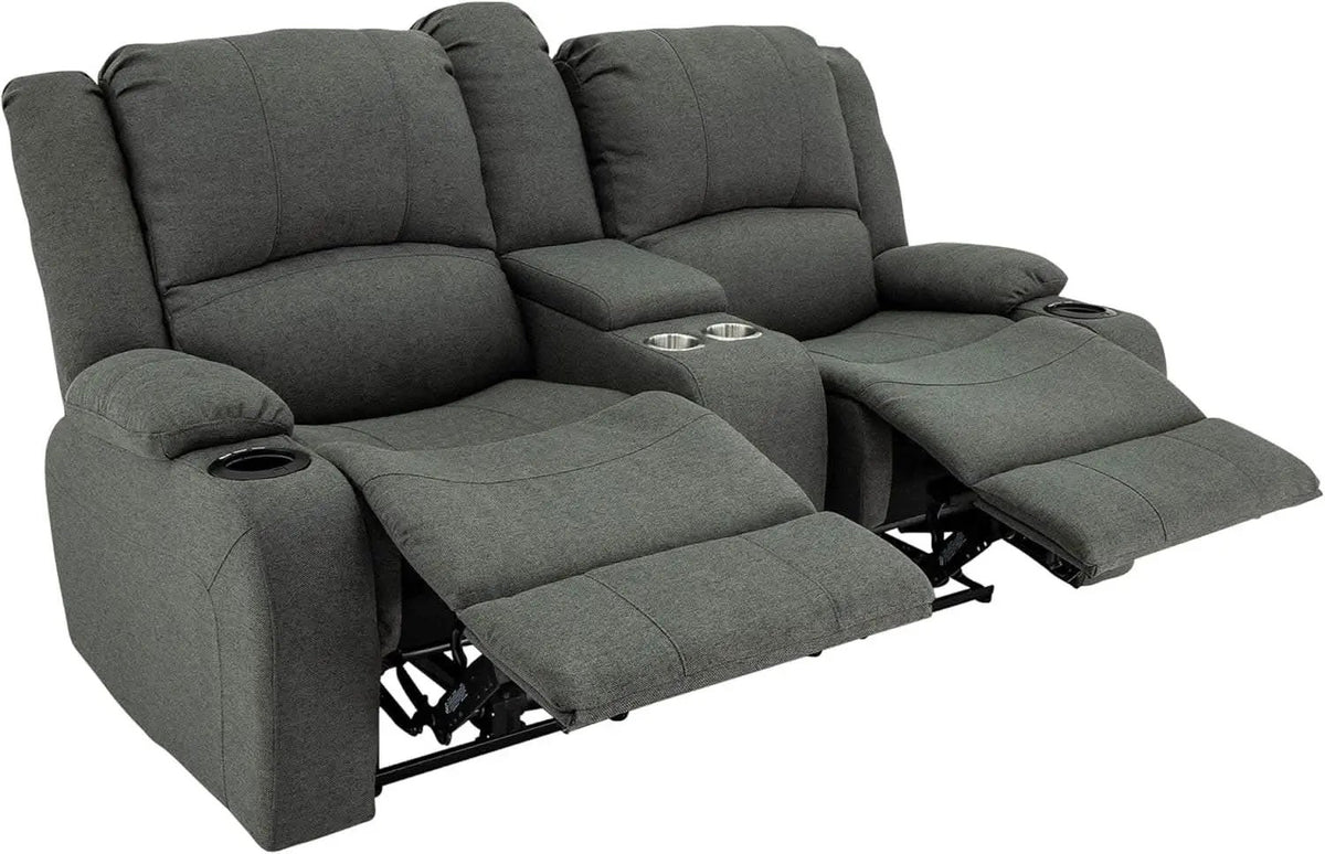 Powered Double Wall Hugger Recliner Sofa 67in Fossil Cloth from PriceLows™