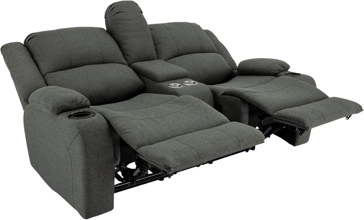 Powered Double Wall Hugger Recliner Sofa 67in Fossil Cloth from PriceLows™