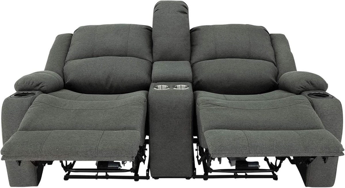 Powered Double Wall Hugger Recliner Sofa 67in Fossil Cloth from PriceLows™