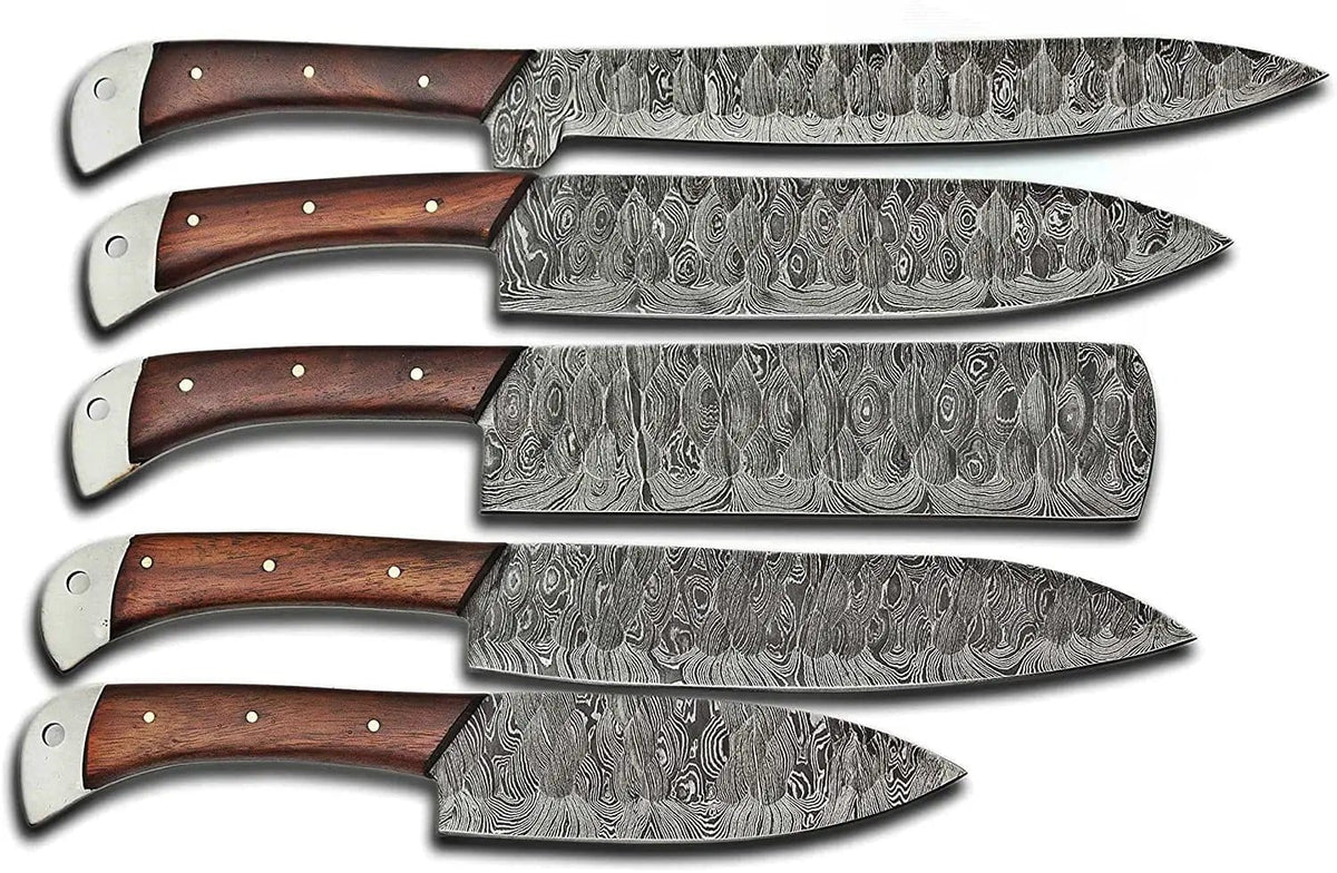"Damascus Steel Knife Sets - Custom Handmade 9” to 13” Blades" | Damascus Steel | Kitchen Knives Set | Home