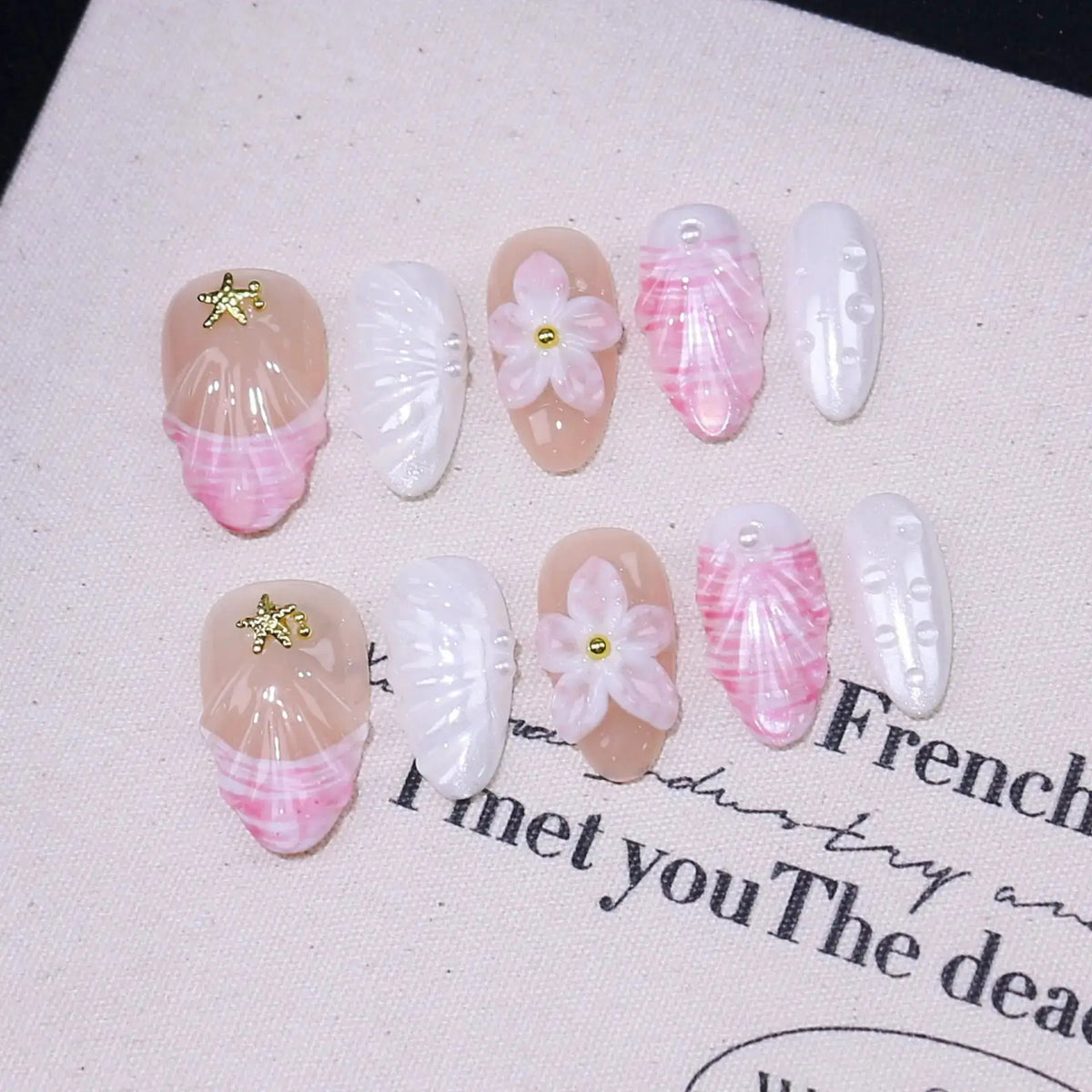 Press On Nails | 3D Flower Almond | PriceLows™