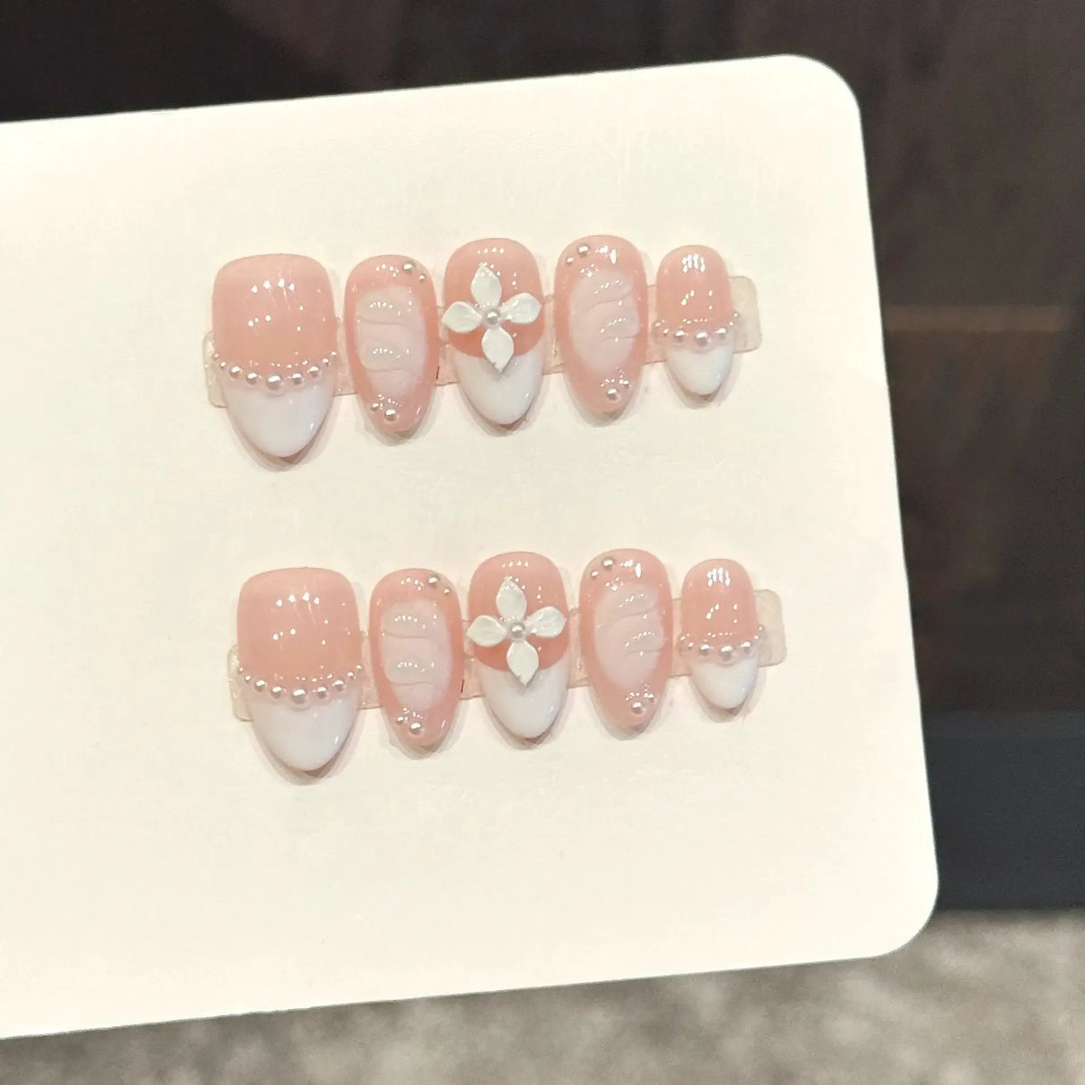 Press On Nails | 3D Flower Almond | PriceLows™