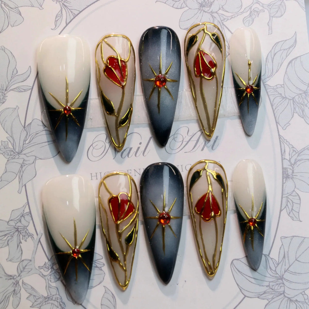 Press On Nails | Handmade Acrylic Florals | PriceLows™