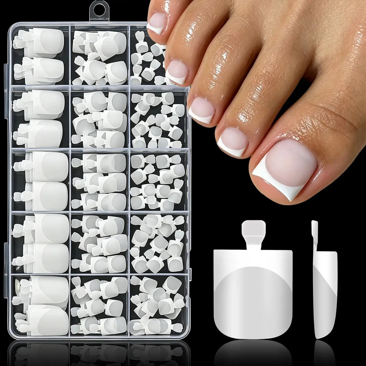 Press On Toenails | French White Tips | PriceLows™