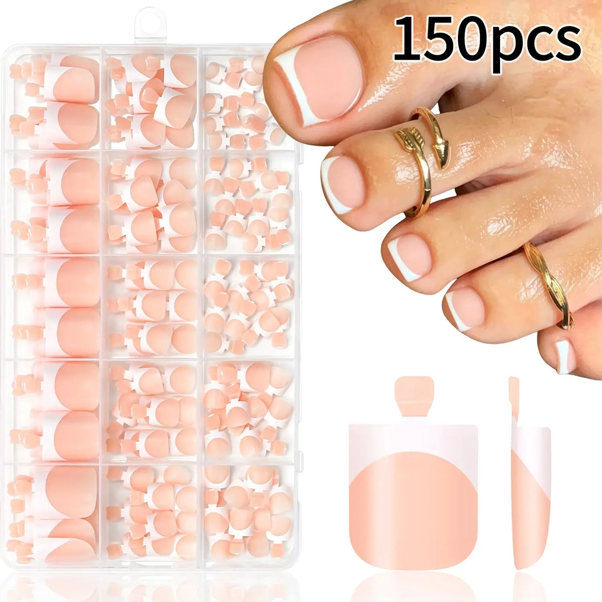 Press On Toenails | French White Tips | PriceLows™