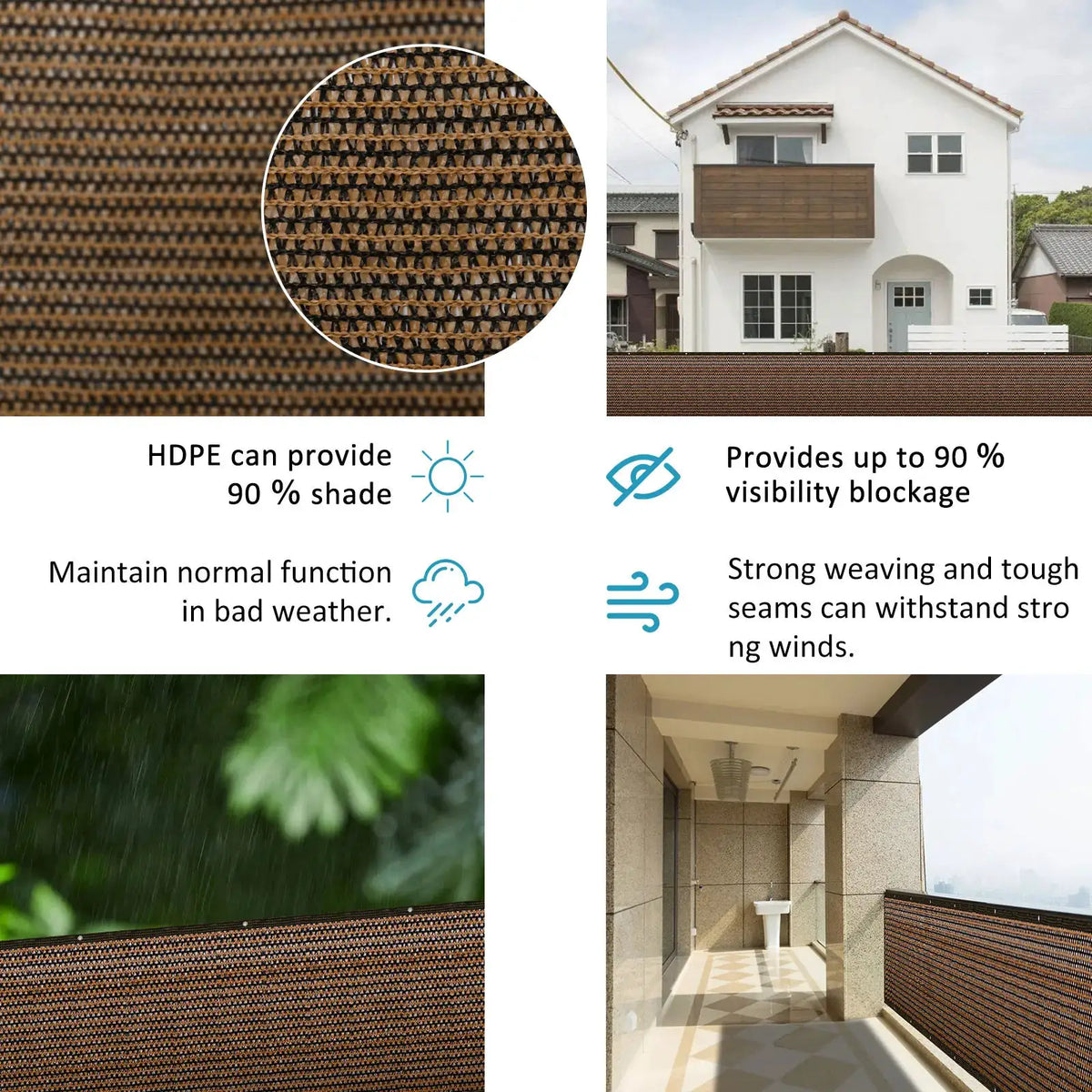 Privacy Fence Screen | 120GSM Black Hpe Mesh | PriceLows